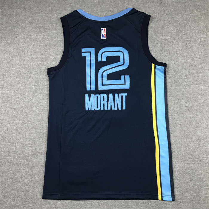 Memphis Grizzlies 12 MORANT Dark Blue NBA Jersey Basketball Shirt
