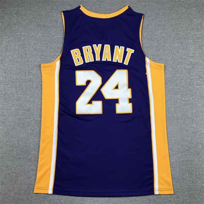Mitchell&ness 2007-08 Los Angeles Lakers 24 Kobe Bryant 60 years Basketball Shirt V-Neck Purple NBA Jersey