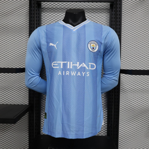Player Version Long Sleeve 2023-2024 Manchester City Home Soccer Jersey Man City Football Shirt