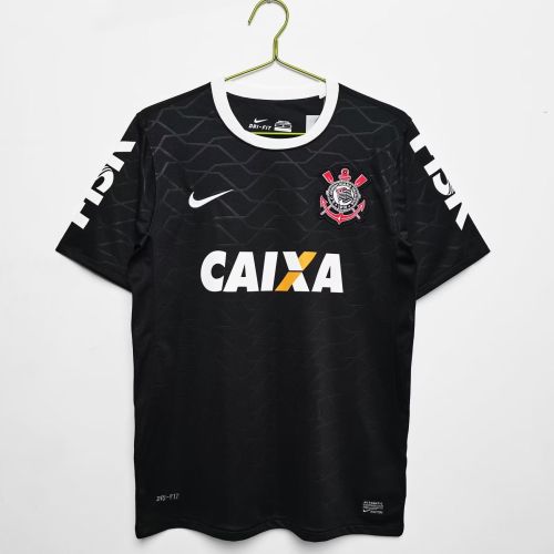 Retro Shirt 2008 Corinthians Away Black Vintage Soccer Jersey Football Shirt