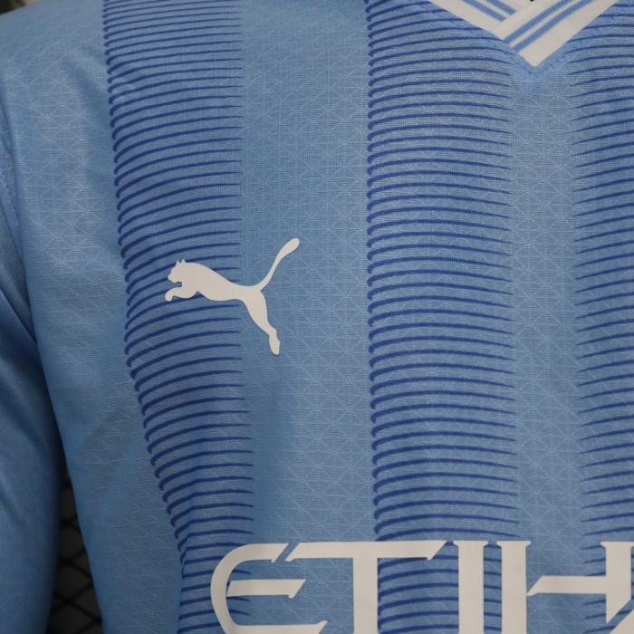 Player Version Long Sleeve 2023-2024 Manchester City Home Soccer Jersey Man City Football Shirt