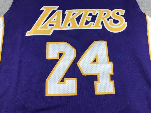 Mitchell&ness 2007-08 Los Angeles Lakers 24 Kobe Bryant 60 years Basketball Shirt V-Neck Purple NBA Jersey