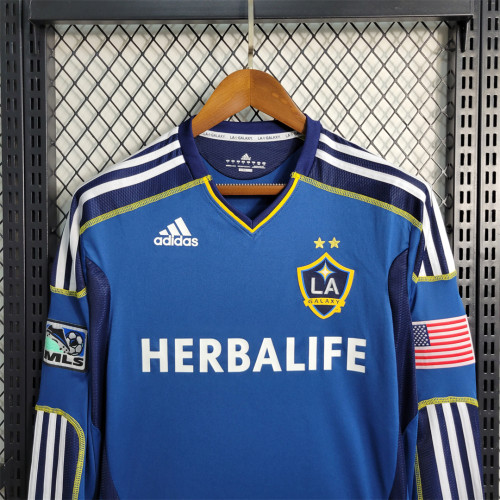 with MLS Patch Retro Football Shirt Long Sleeve 2011-2012 Los Angeles Galaxy Home Soccer Jersey