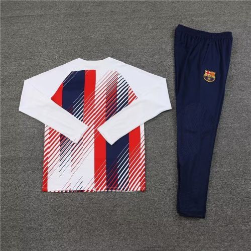 2023-2024 Barcelona White/Blue/Red Soccer Training Sweater and Pants