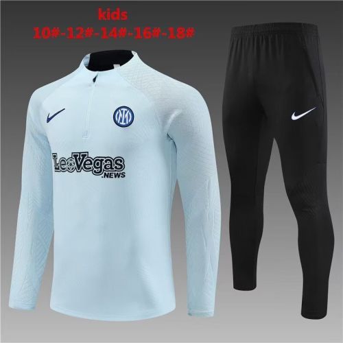 Youth 2023-2024 Inter Milan Light Blue Soccer Training Sweater and Pants