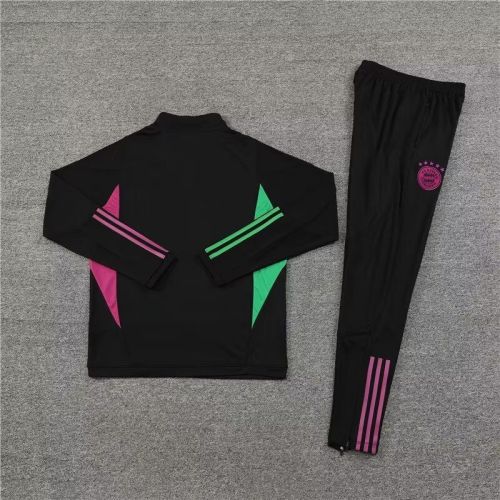 2023-2024 Bayern Munich Black/Green/Purple Soccer Training Sweater and Pants
