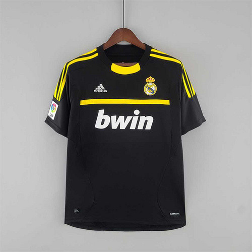with LFP Patch Retro Jersey 2011-2012 Real Madrid Black Goalkeeper Soccer Jersey