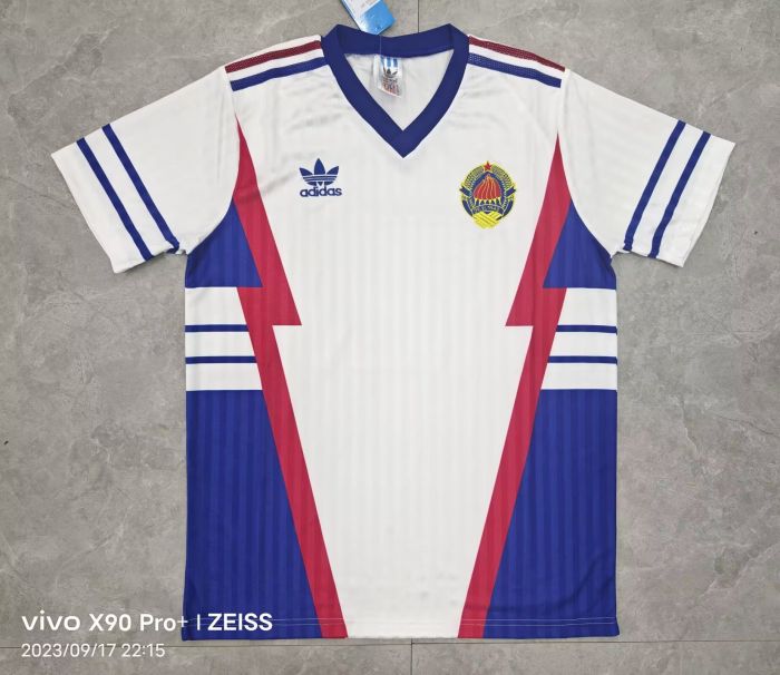 Retro Jersey 1990 Yugoslavia Away White Soccer Jersey Football Shirt