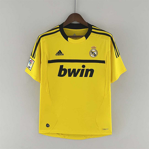 with LFP Patch Retro Jersey 2011-2012 Real Madrid Yellow Goalkeeper Soccer Jersey