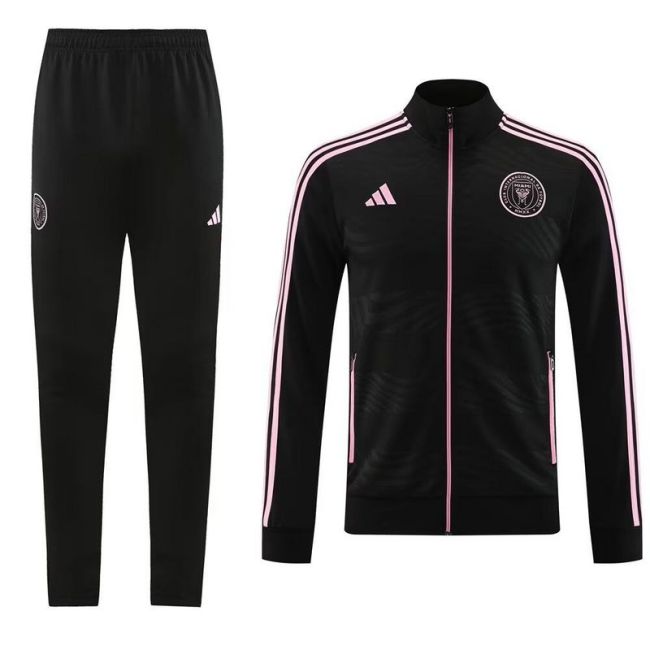 2023-2024 Inter Miami Black Soccer Jacket and Black Pants