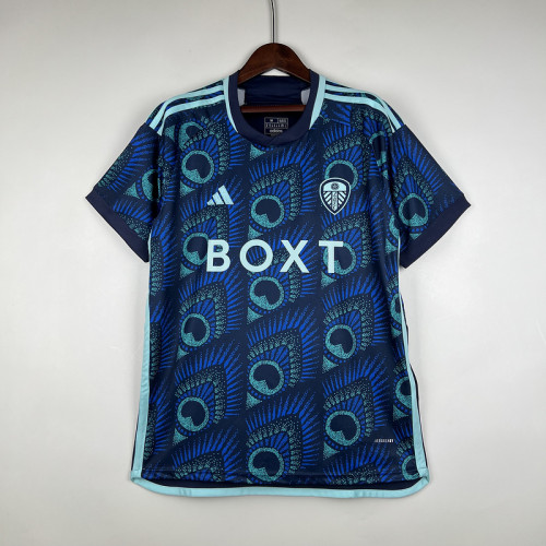 Fans Version 2023-2024 Leeds United Away Blue Soccer Jersey Football Shirt