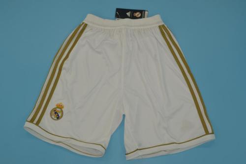 Retro Shorts 2011-2012 Real Madrid Home Soccer Shorts White Vintage Football Shorts