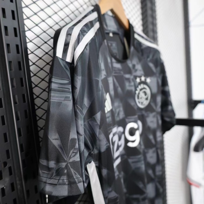 Fan Version 2023-2024 Ajax Third Away Black Soccer Jersey Football Shirt