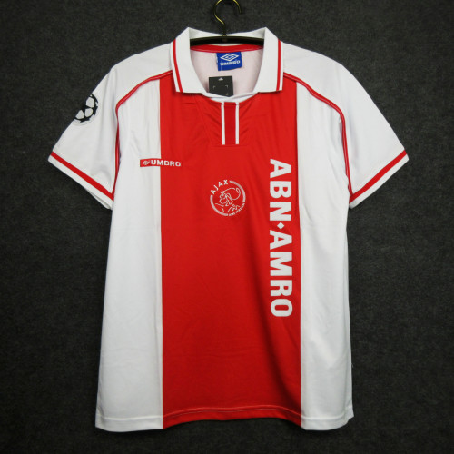 with UCL Patch Retro Jersey 1998-1999 Ajax Home Soccer Jersey