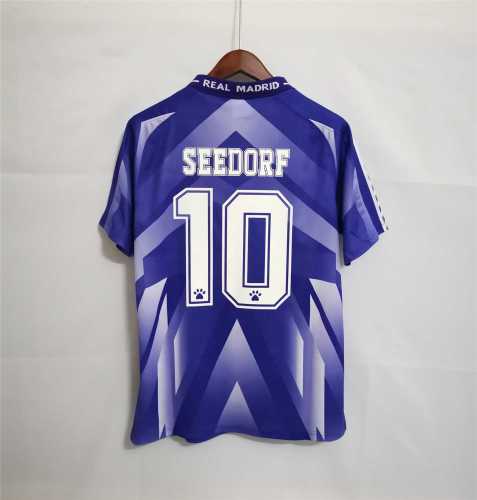 with LFP Patch Retro Jersey 1996-1997 Real Madrid SEEDORF 10 Away Purple Soccer Jersey