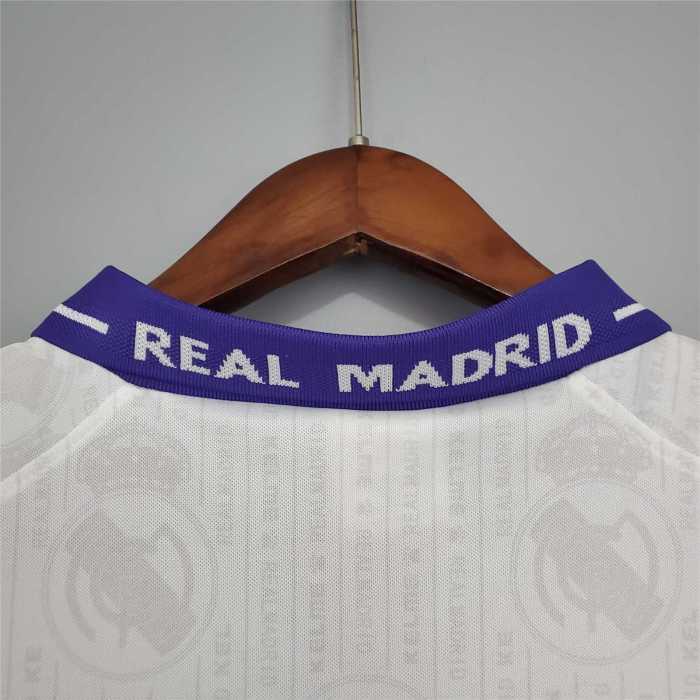with LFP Patch Retro Jersey 1996-1997 Real Madrid RAUL 7 Third Away White/Purple Soccer Jersey