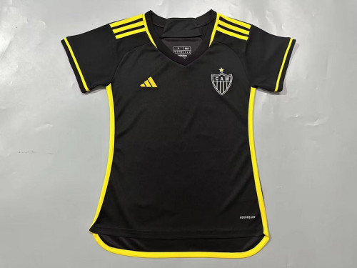 Women 2023-2024 Atletico Mineiro Third Away Black Soccer Jersey Girl Football Shirt