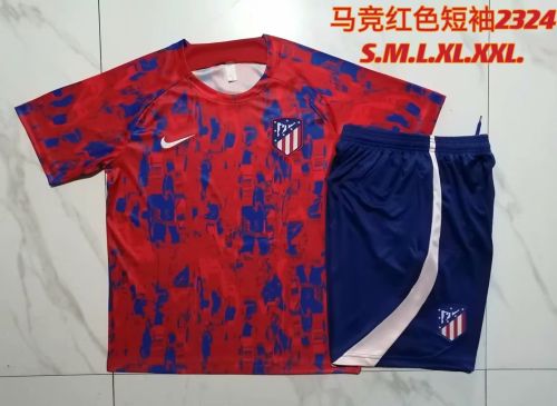 Adult Uniform 2023-2024 Atletico Madrid Red/Blue Soccer Training Jersey and Shorts Football Kits