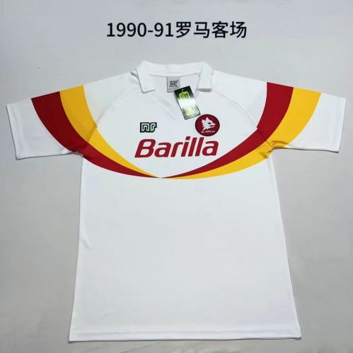 Retro Jersey 1990-1997 As Roma Away White Soccer Jersey Vintage Football Shirt