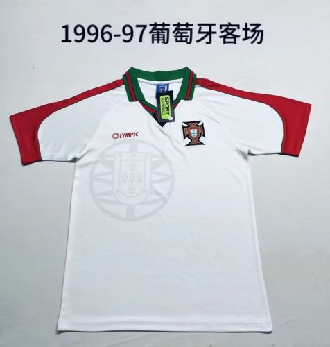 Retro Jersey 1996-1997 Portugal Away White Soccer Jersey Vintage Football Shirt