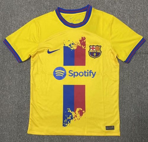 Fan Version 2023-2024 Barcelona Yellow Soccer Training Jersey