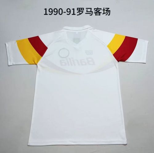 Retro Jersey 1990-1997 As Roma Away White Soccer Jersey Vintage Football Shirt