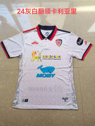 Fan Version 2023-2024 Cagliari Calcio Away White Soccer Jersey