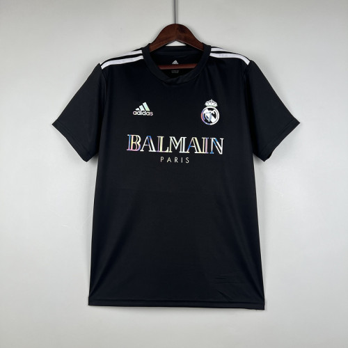 Real Camisetas de Futbol Fan Version 2023-2024 Real Madrid Black Balmain Version Soccer Jersey