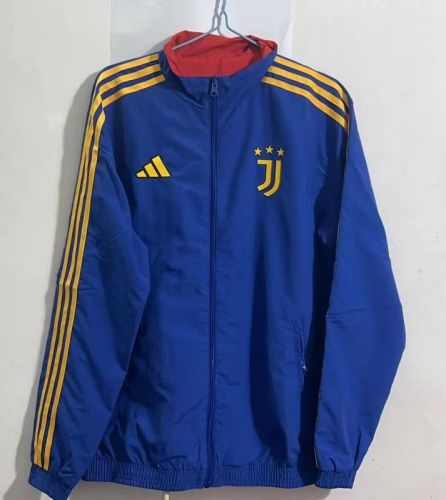 2023-2024 Juventus Reversible Soccer Jacket Blue/Red Football Jacket