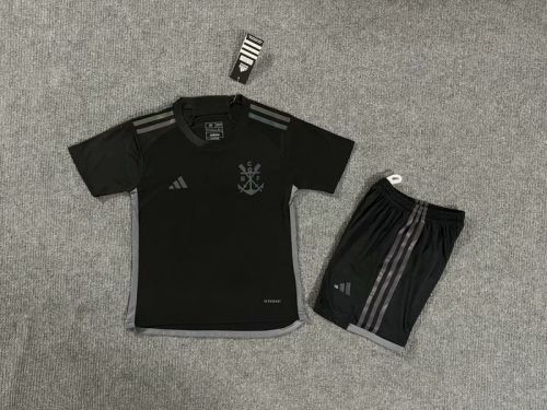 Youth Uniform 2023-2024 Flamengo Third Away Black Soccer Jersey Shorts