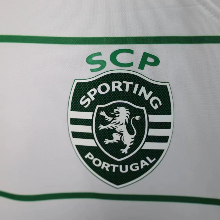 Lisbon Camisetas de Futbol Fan Version 2023-2024 Sporting Lisbon Away White Soccer Jersey