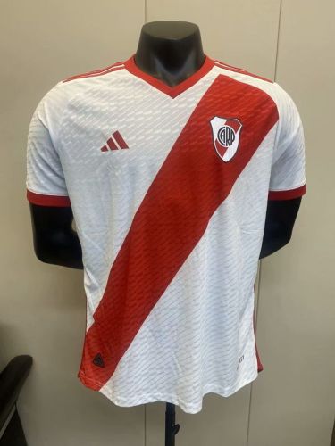 without Sponor Logo Player Version 2023-2024 River Plate Home Soccer Jersey
