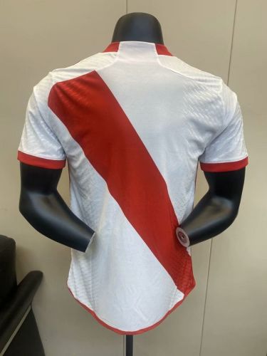 without Sponor Logo Player Version 2023-2024 River Plate Home Soccer Jersey