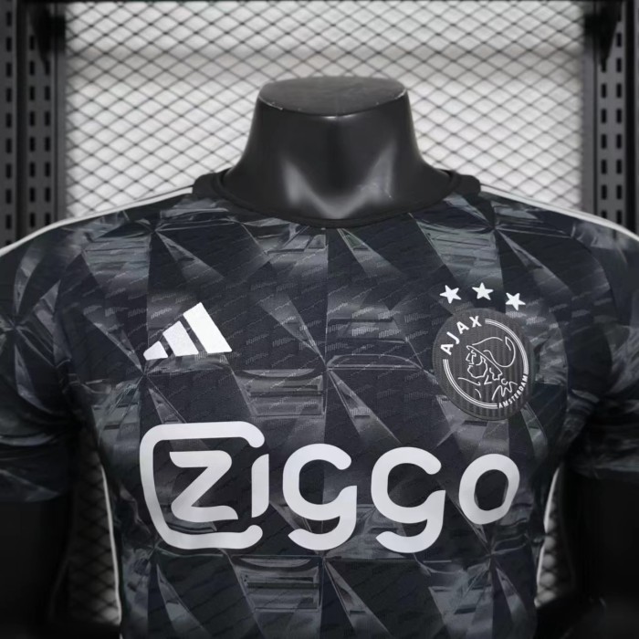 Player Version 2023-2024 Ajax Third Away Black Soccer Jersey