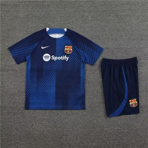 Adult Uniform 2023-2024 Barcelona Dark Blue Soccer Training Jersey and Shorts Man City Football Kits