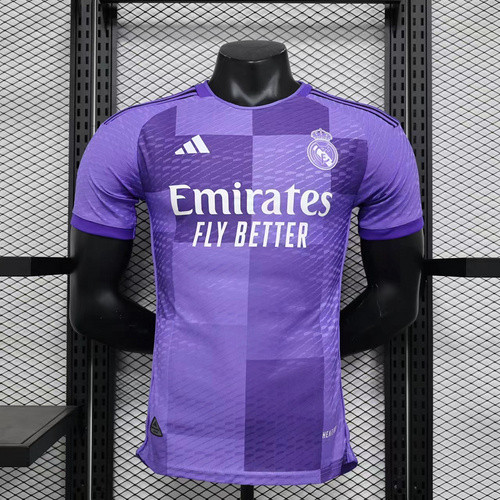 Player Version 2023-2024 Real Madrid Purple Soccer Jersey Real Camisteas de Futbol