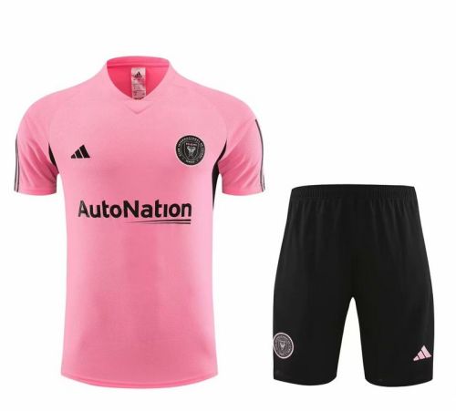 Adult Uniform 2023-2024 Inter Miami Pink Soccer Training Jersey and Shorts Football Kits