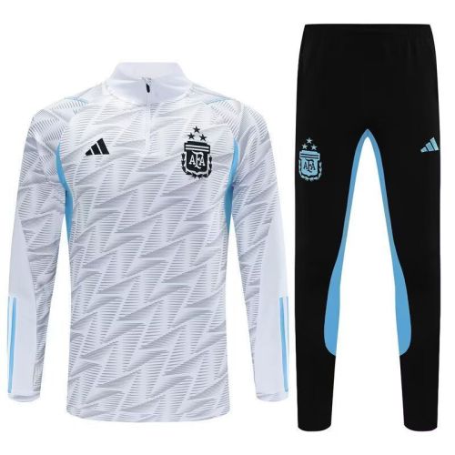 2023-2024 Argentina White Soccer Training Sweater and Pants