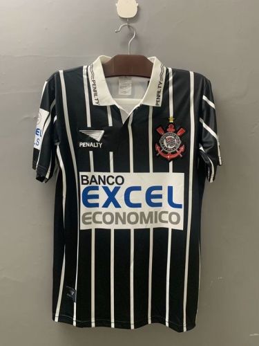 Retro Shirt 1997 Corinthians Away Black Vintage Soccer Jersey Football Shirt