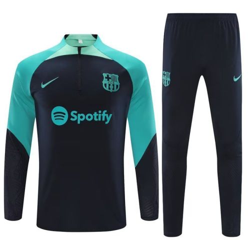 2023-2024 Barcelona Borland/Green Soccer Training Sweater and Pants
