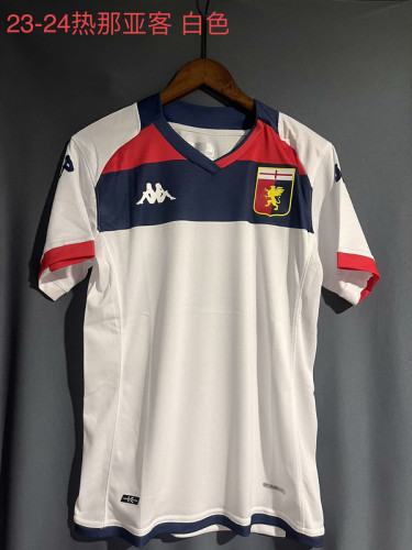 Fan Version 2023-2024 Genoa Away White Soccer Jersey Maillot de Foot
