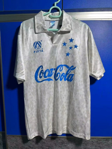 Retro Jersey 1993-1994 Cruzeiro Away White Soccer Jersey Vintage Football Shirt