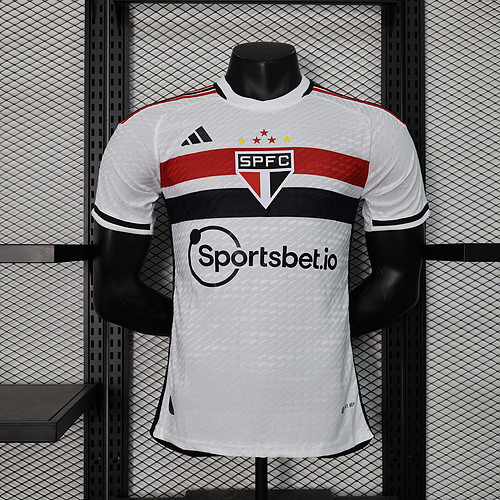 Player Version 2023-2024 Sao Paulo Home Soccer Jersey