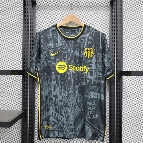 Barcelona Camisetas de Futbol Fans Version 2023-2024 Barcelona Black Special Edition Soccer Jersey