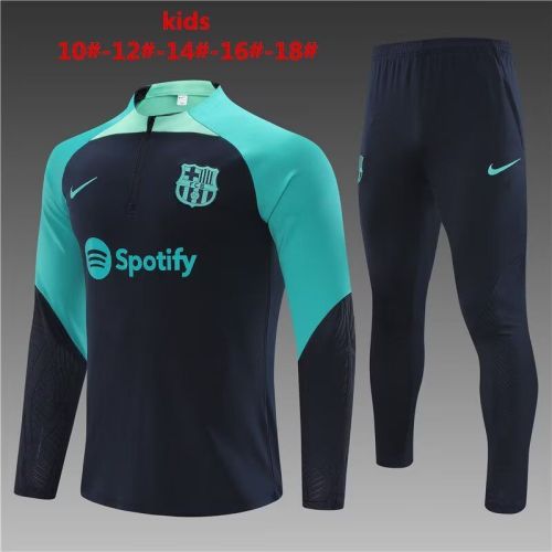 Youth 2023-2024 Barcelona Borland/Green Soccer Training Sweater and Pants