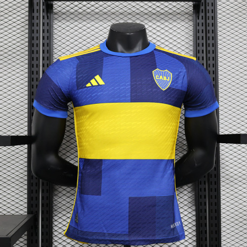 without Sponor Logo Player Version 2023-2024 Boca Juniors Home Soccer Jersey