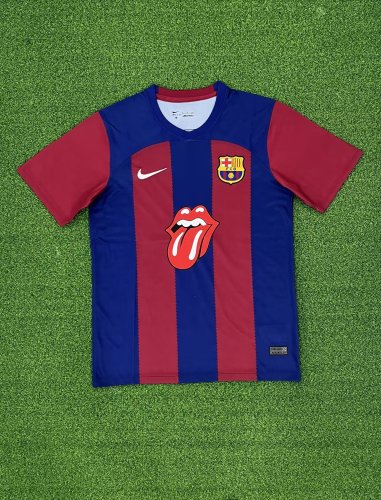 Fan Version 2023-2024 Barcelona to Feature Rolling Stones Sponsor in El Clásico Soccer Jersey