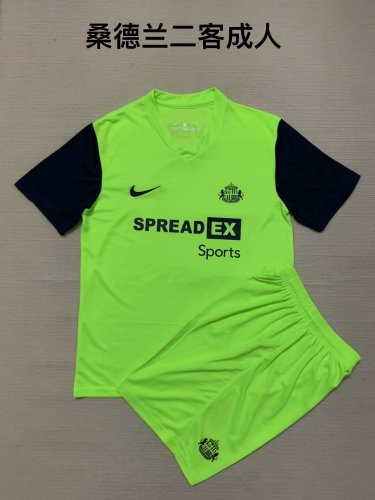 Adult Uniform 2023-2024 Sunderland Third Away Fluorescent Green Soccer Jersey Shorts