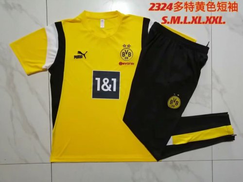 2023-2024 BVB Yellow Soccer Training Jersey and Black Pants