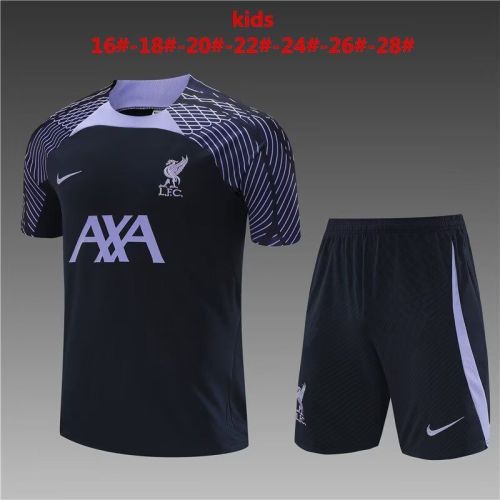 Youth Uniform 2023-2024 Liverpool Borland Soccer Training Jersey Shorts Kids Football Kits